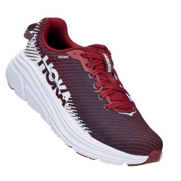 Hoka One One Shoes - Hoka One One "Rincon 2" Athletic Running Shoe Maroon White | Women's Size 8.5